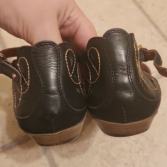 Pikolinos Women's Black & Tan Sandals w/ Ankle Straps Size 41 US 10-10.5 - Picture 6 of 12